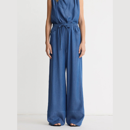 Smythe Drawstring Pull On Pant - Chambray