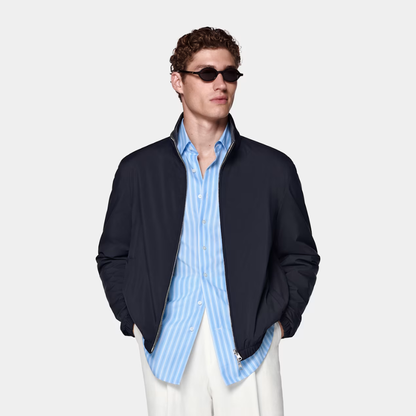 Suit Supply Navy Reversible Bomber Jacket