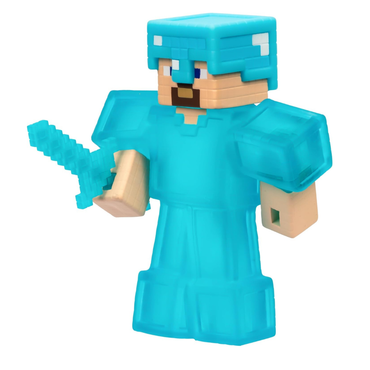 Heroes of Goo Jit Zu Minecraft Stretchy Character - Steve with Diamond Armor & Sword
