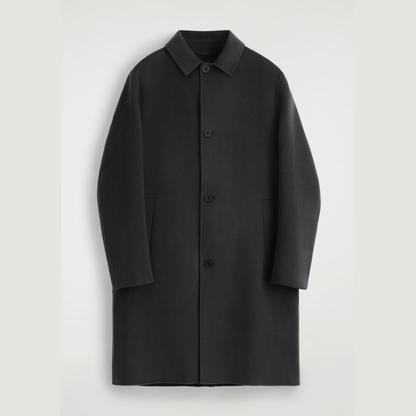 COS Double-Faced Wool Long Car Coat Men's - Black