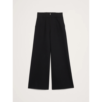 Banana Republic Wide-Leg Crop Everywhere Ponte Pant - Black