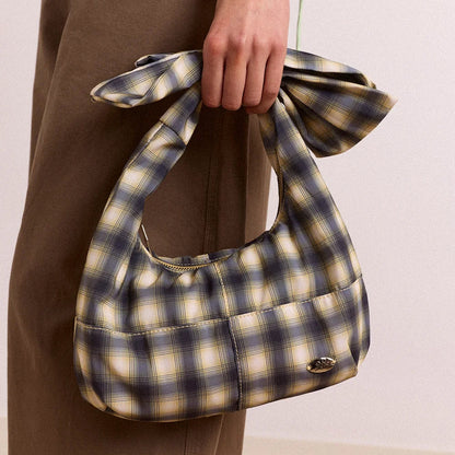 Damson Madder Roo Tie Bag In Cardamon Check