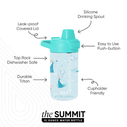 Simple Modern Frozen Elsa's Snowflake Kids Water Bottle 12oz