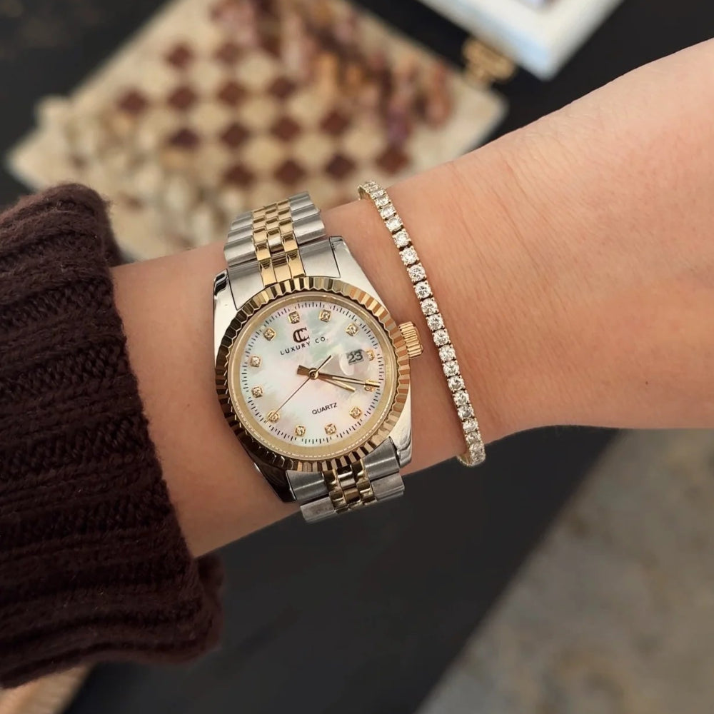 C&C Luxury Co. 31mm Classic Watch - Two Tone & Mother of Pearl