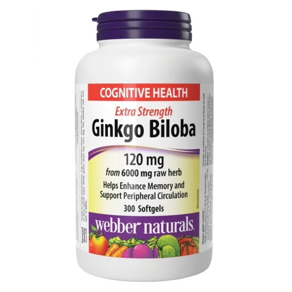Webber Naturals Ginkgo Biloba 120 mg - 300 Softgels