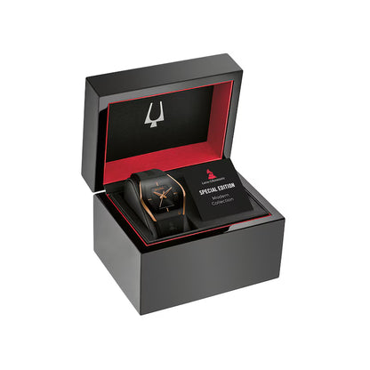 Bulova Modern Latin GRAMMY® Gemini Two-Tone Strap Watch with Tonneau Black Dial