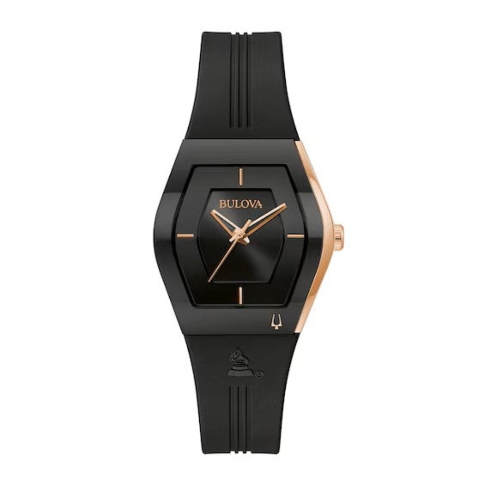 Bulova Modern Latin GRAMMY® Gemini Two-Tone Strap Watch with Tonneau Black Dial