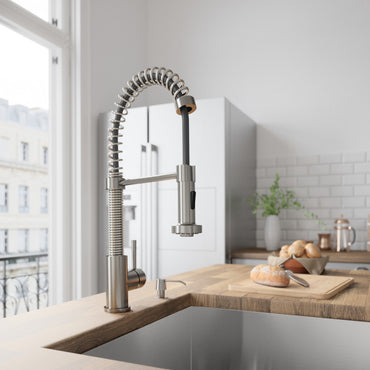 VIGO Edison Pull-Down Spray Kitchen Faucet In Stainless Steel