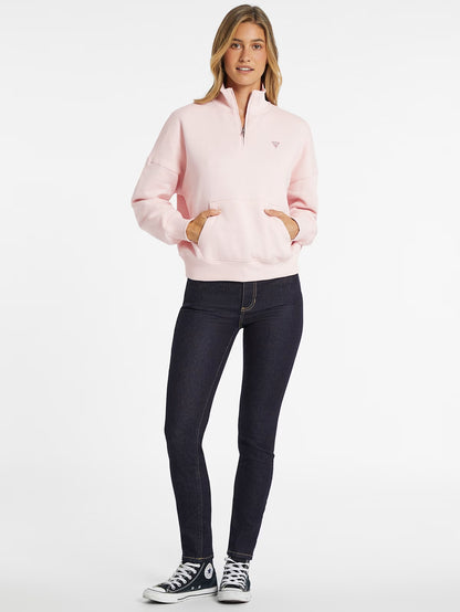 Guess Oversized Mini Triangle Half-Zip Sweatshirt