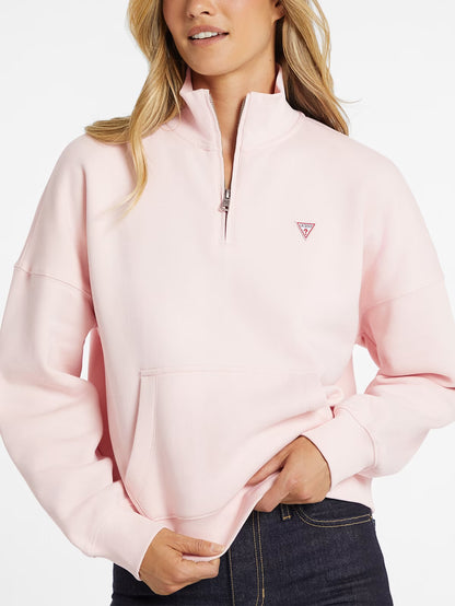 Guess Oversized Mini Triangle Half-Zip Sweatshirt