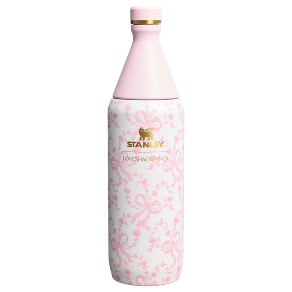 Stanley 1913 x LoveShackFancy Holiday All Day Slim Bottle 34 OZ - Coquette Bow Chantilly