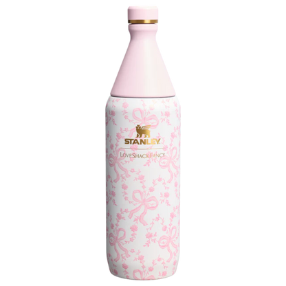 Stanley 1913 x LoveShackFancy Holiday All Day Slim Bottle 34 OZ - Coquette Bow Chantilly