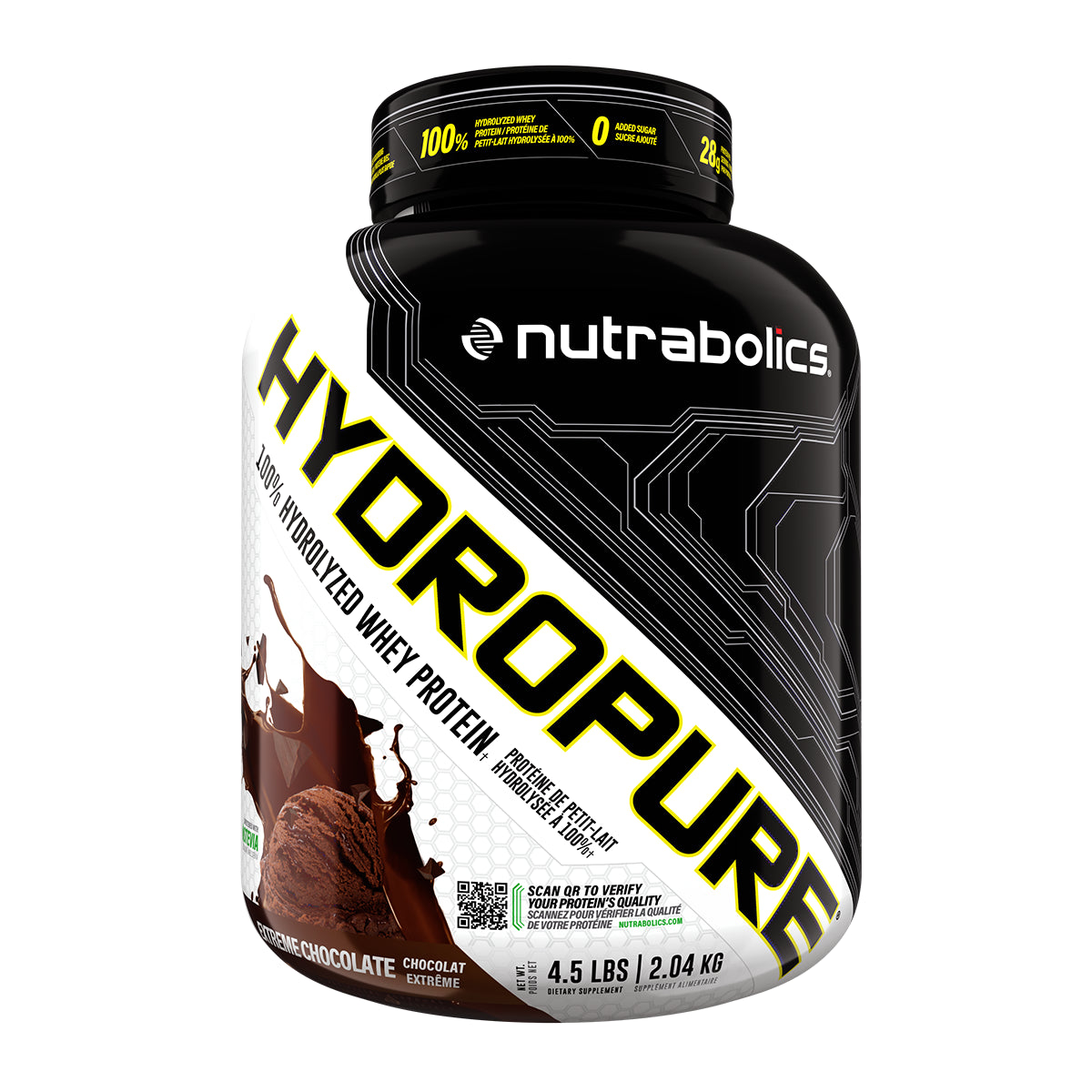 Nutrabolics Hydropure Whey Protein Extreme Chocolate 4.5lbs - Helps with Recovery, Muscle and Performance