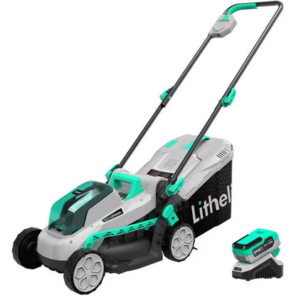 Litheli 20V 13" Cordless Lawn Mower with Brushless Motor + 4.0Ah Battery & Charger