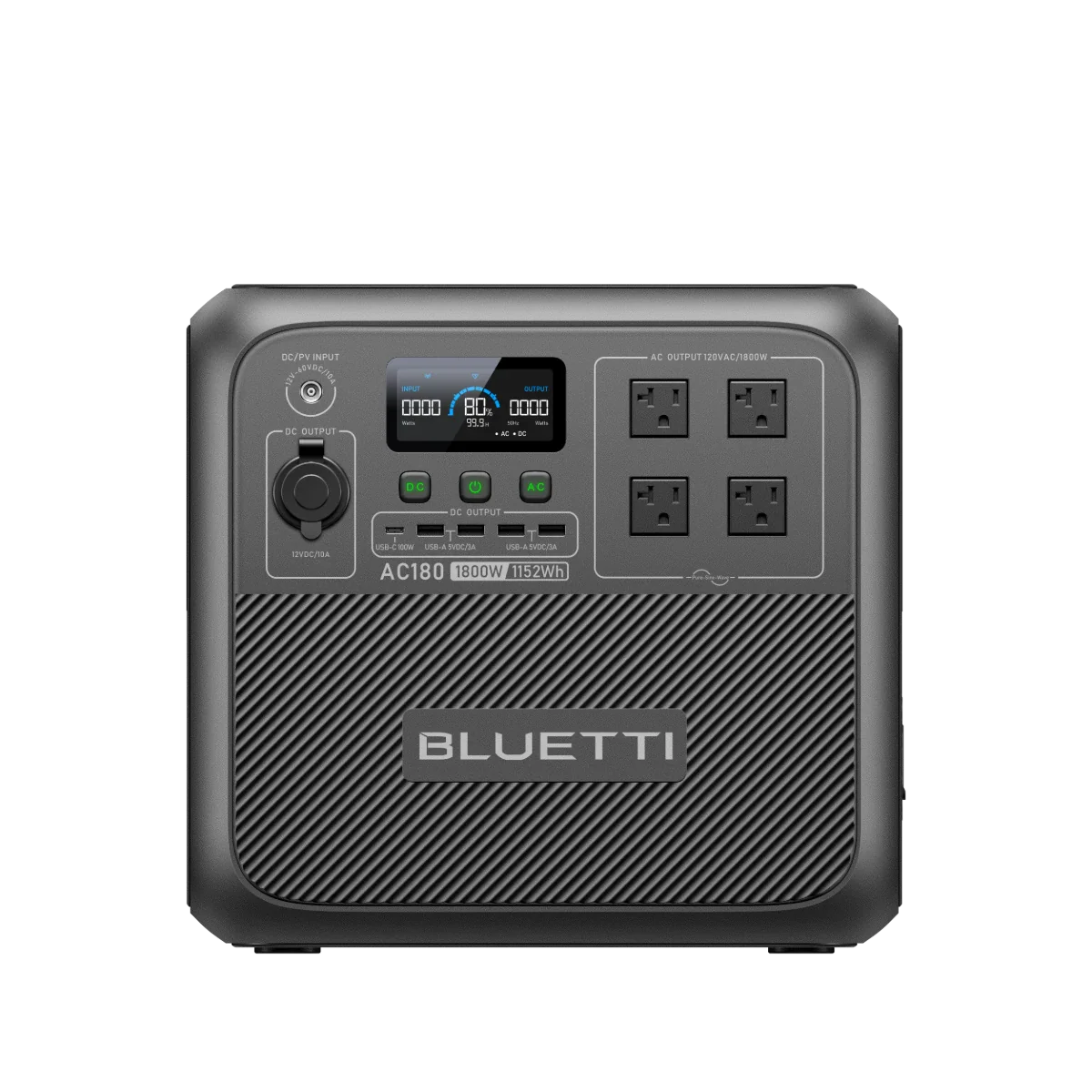 BLUETTI AC180 Solar Portable Power Station 1,800W 1,152Wh