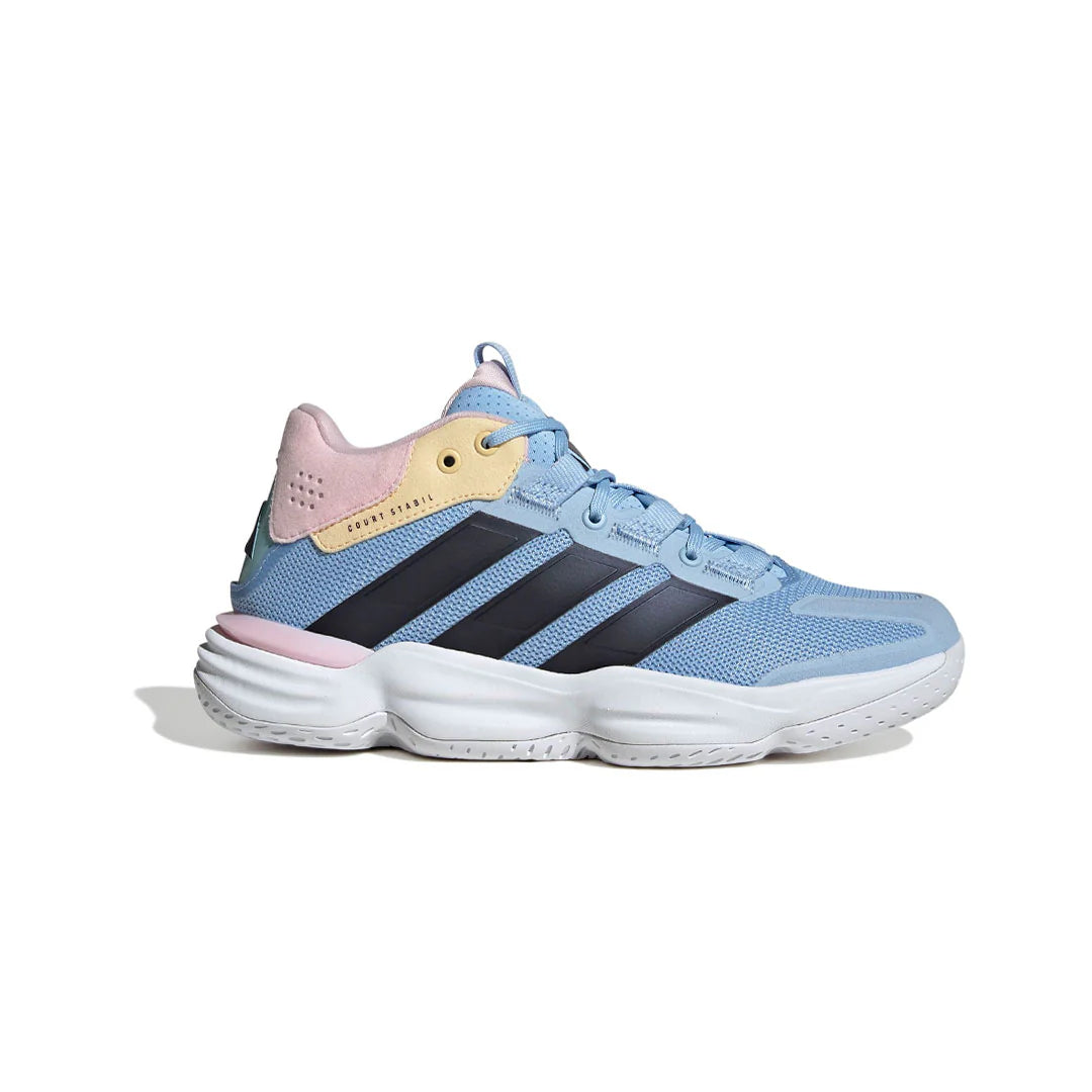 Adidas Women's Court Stabil Indoor Volleyball Shoes - White/Royal/Orange