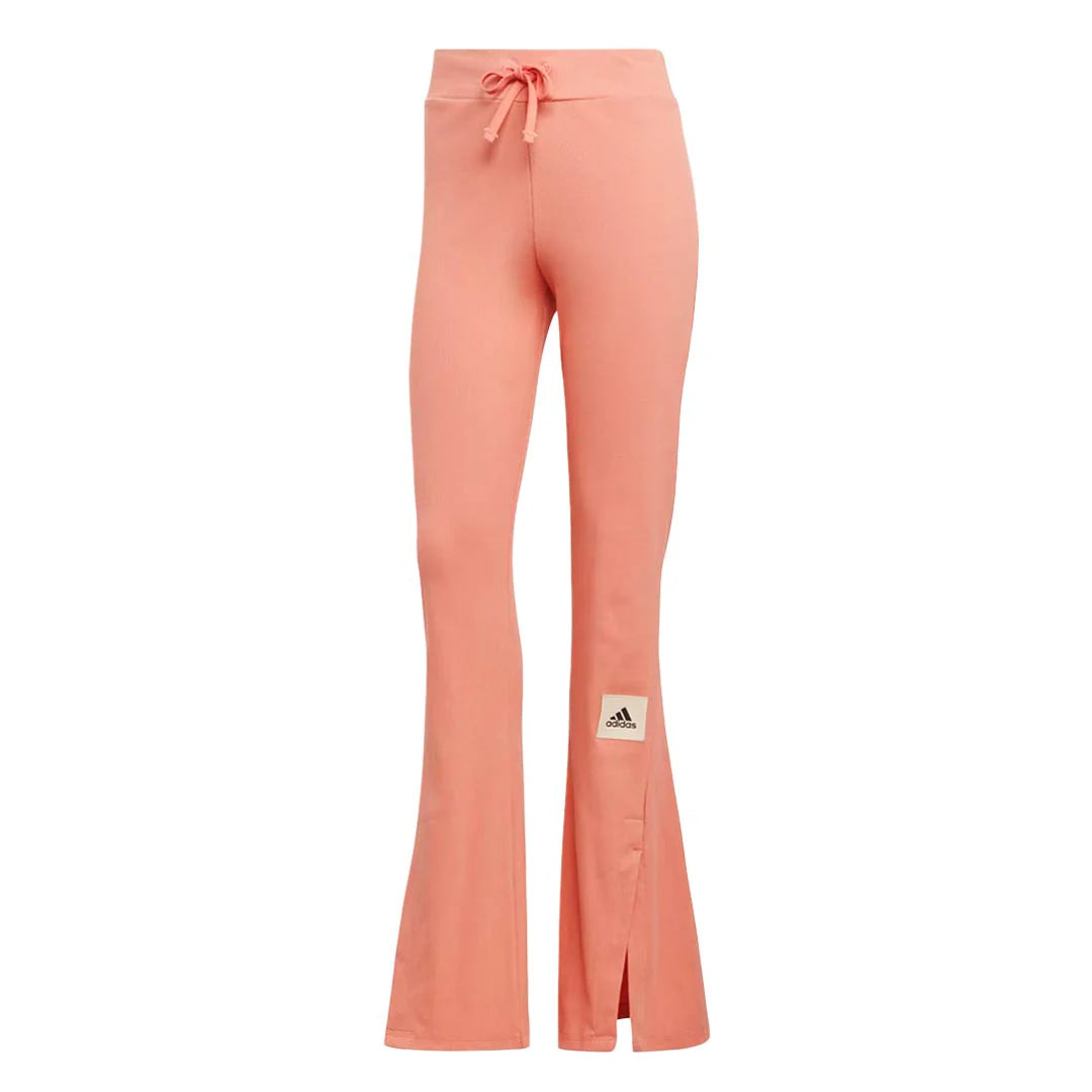 adidas Women's Lounge Ribbed Flared-Leg Pant - Peach