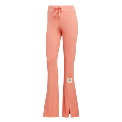 adidas Women's Lounge Ribbed Flared-Leg Pant - Peach