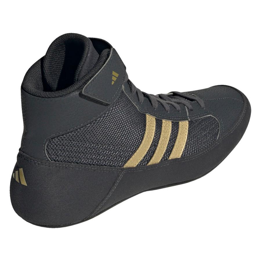 Adidas Hvc Youth Wrestling Shoes - Black Charcoal Metallic Gold