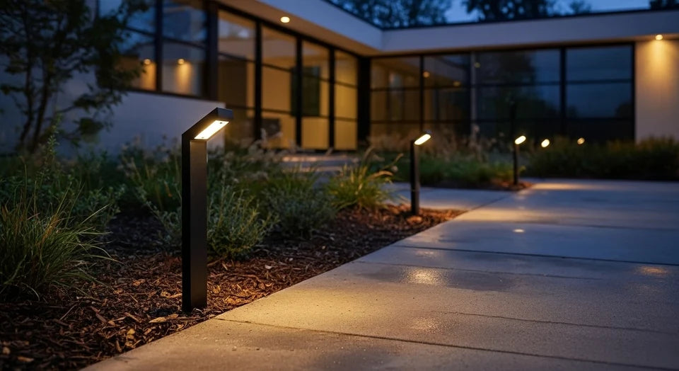 Striker Lighting Blade Gun Metal Black Brass Modern Path Light 12v Blade