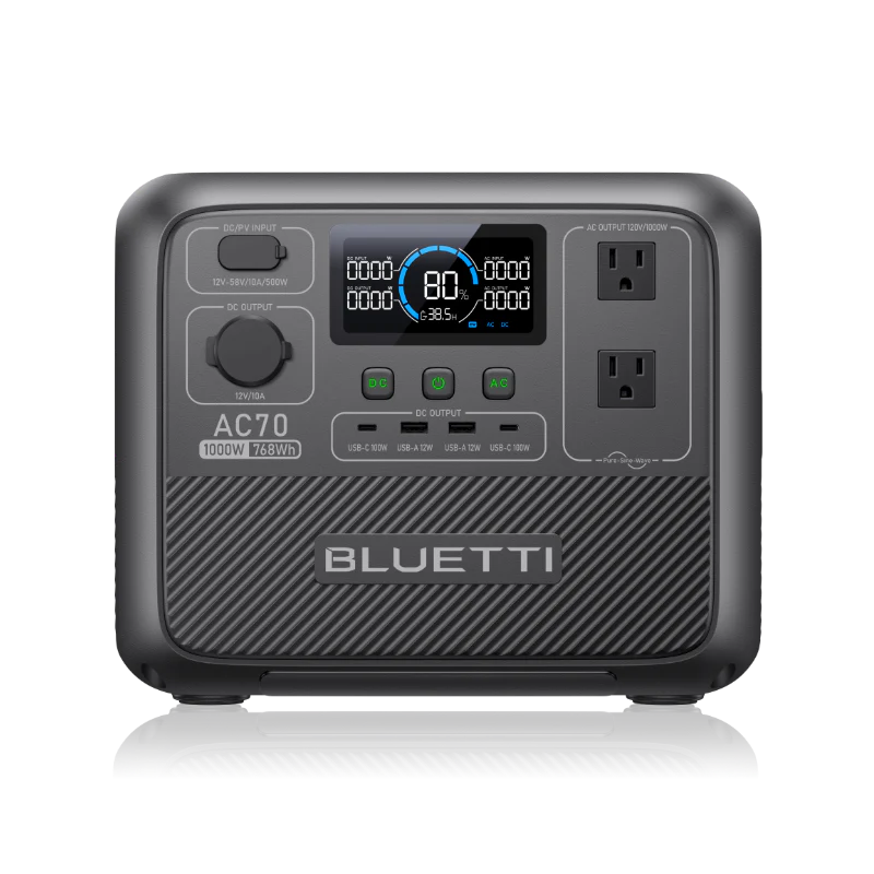 BLUETTI AC70 Portable Power Station | 1,000W, 768Wh