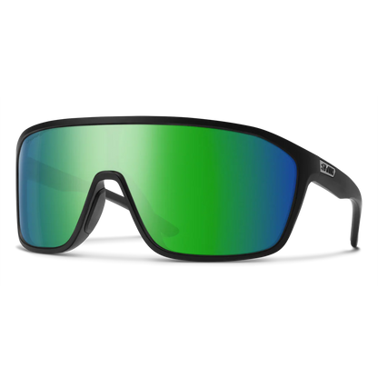 Smith Boomtown Sunglasses - Matte Black Frame / ChromaPop Polarized Green Mirror Lens