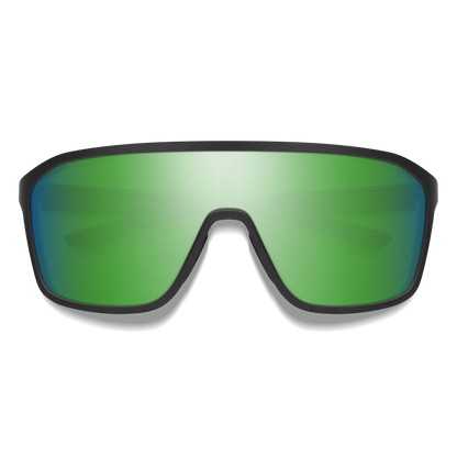 Smith Boomtown Sunglasses - Matte Black Frame / ChromaPop Polarized Green Mirror Lens