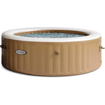Intex PureSpa 6 Person Bubble Massage Inflatable Hot Tub Spa Set, Sahara Tan | 28427EP Bubble Massage