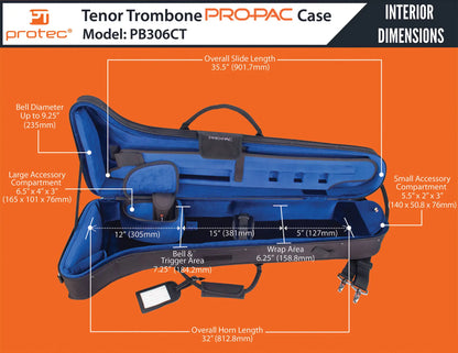 Protec PRO PAC Contoured Tenor Trombone Case - Black