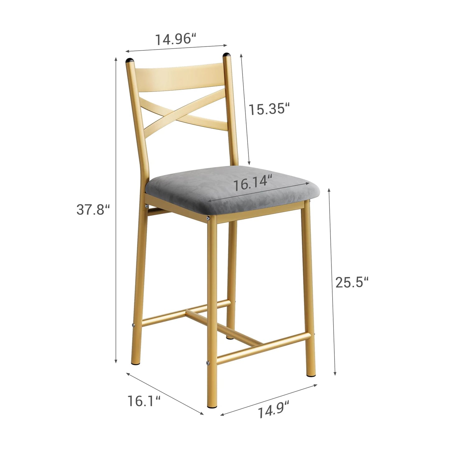 Garvee Bar Stools Set of 2 - Gold - PICK UP ONLY