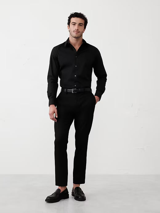 Banana Republic Athletic-Fit Dress Shirt - Black