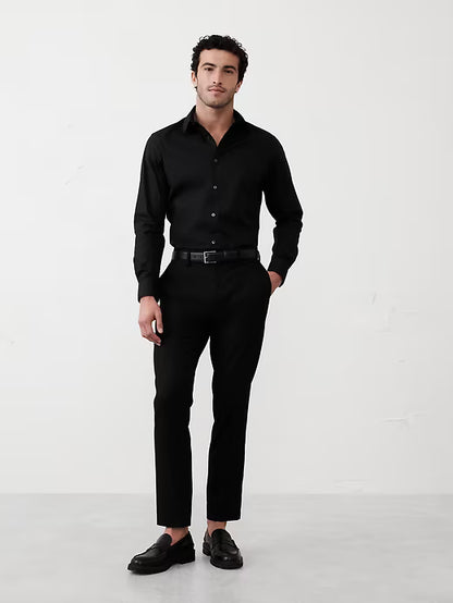 Banana Republic Athletic-Fit Dress Shirt - Black