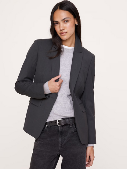 Banana Republic - Slim Italian Lightweight Wool Blazer Charcoal Grey