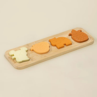 Coco Village Silicone Puzzle on Wooden Plate - Jungle