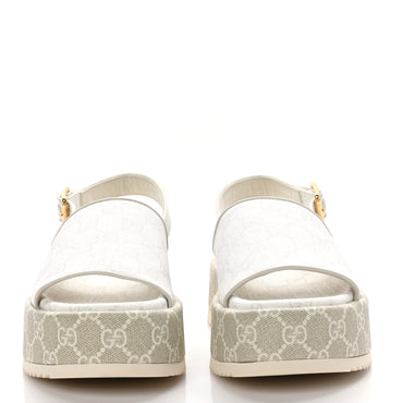 Gucci GG Supreme Monogram Granada Kid Platform Slingback Sandals