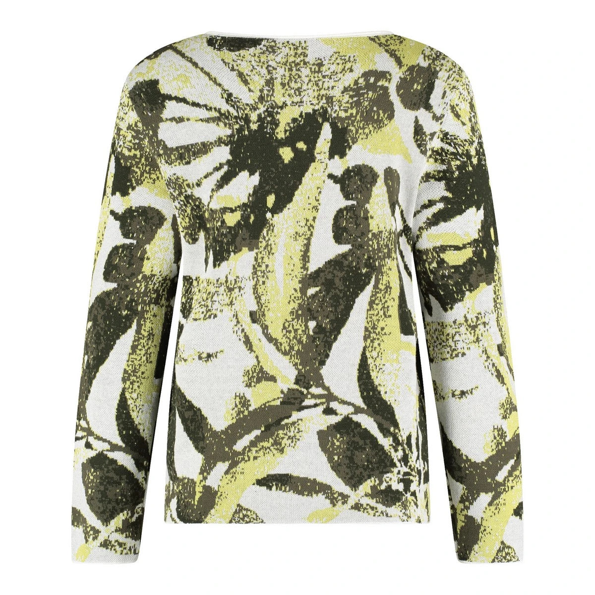 Gerry Weber Jumper with Artistic Floral Design - Khaki