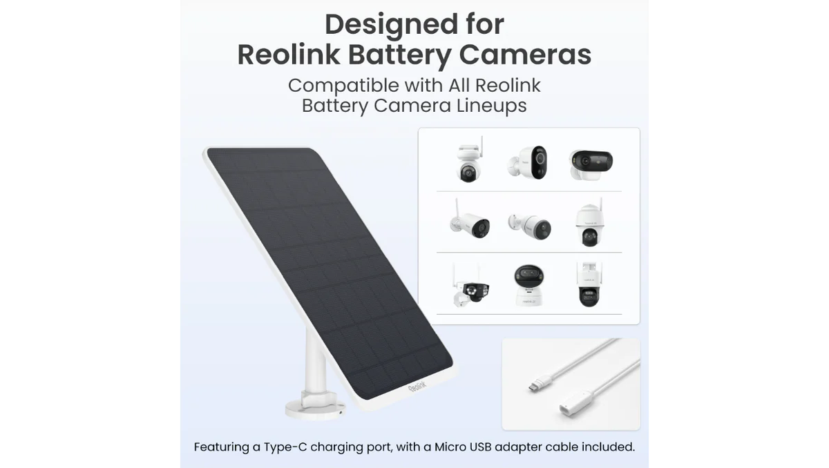Reolink Solar Panel 3 - 12W Solar Panel for Battery Cameras