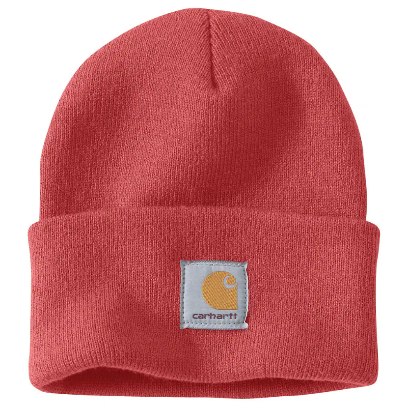 Carhartt Iconic A18 Watch Cap Beanie - Deep Fire Coral