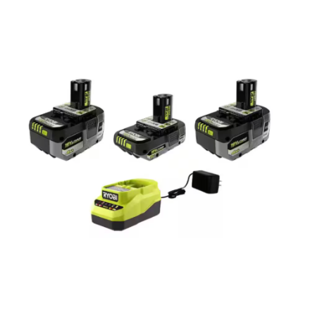 RYOBI 18V ONE+ Lithium-Ion HIGH PERFORMANCE Starter Kit w/ 2.0 Ah Battery, (2) 4.0 Ah Batteries & Charger