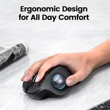 ProtoArc EM01 NL Trackball Ergonomic Mouse - Gray