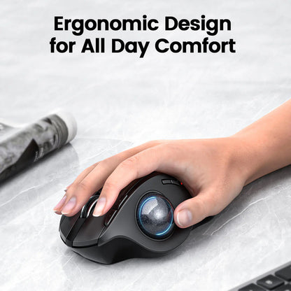 ProtoArc EM01 NL Trackball Ergonomic Mouse - Gray