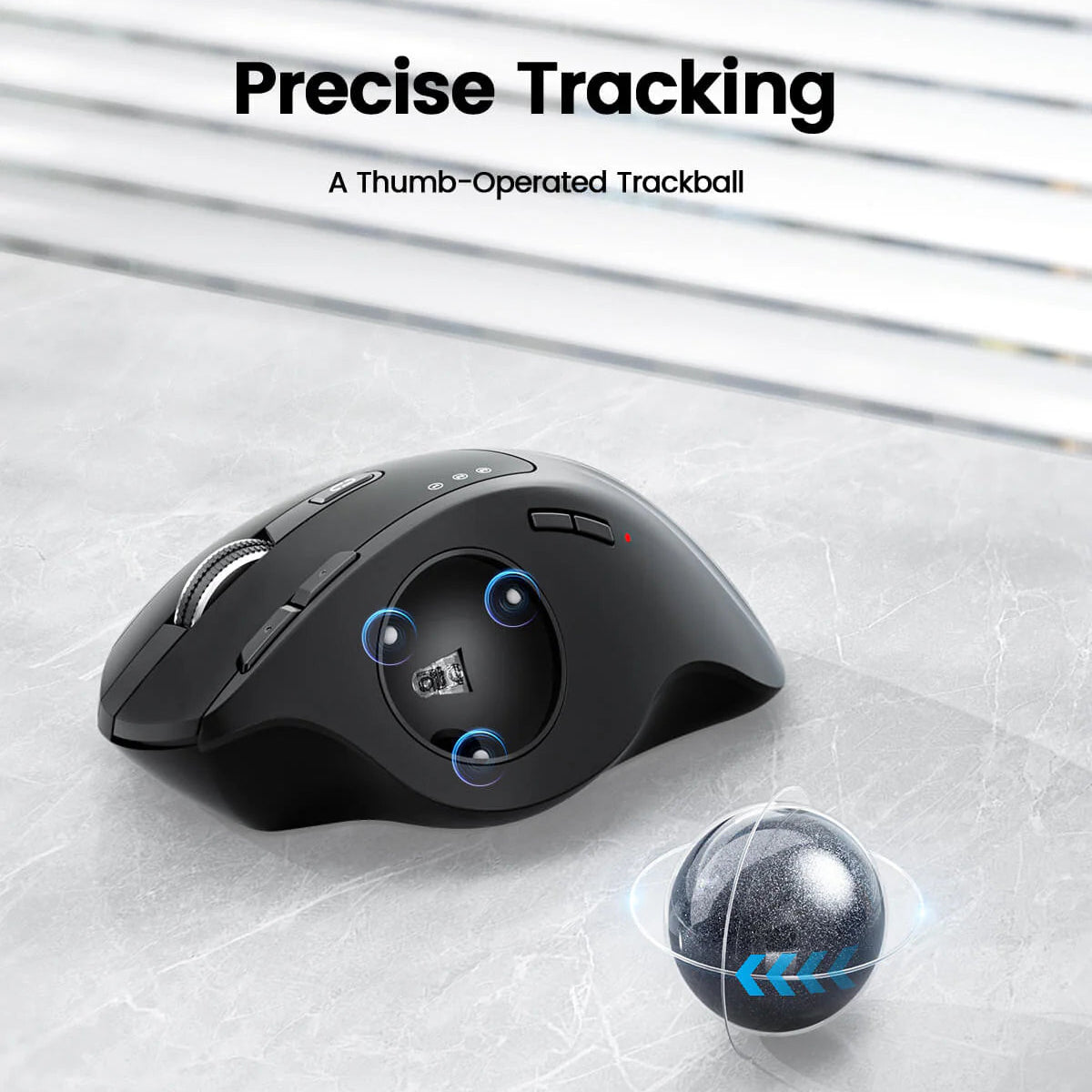 ProtoArc EM01 NL Trackball Ergonomic Mouse - Gray