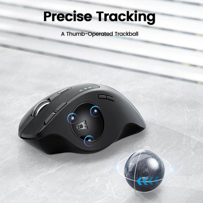 ProtoArc EM01 NL Trackball Ergonomic Mouse - Gray