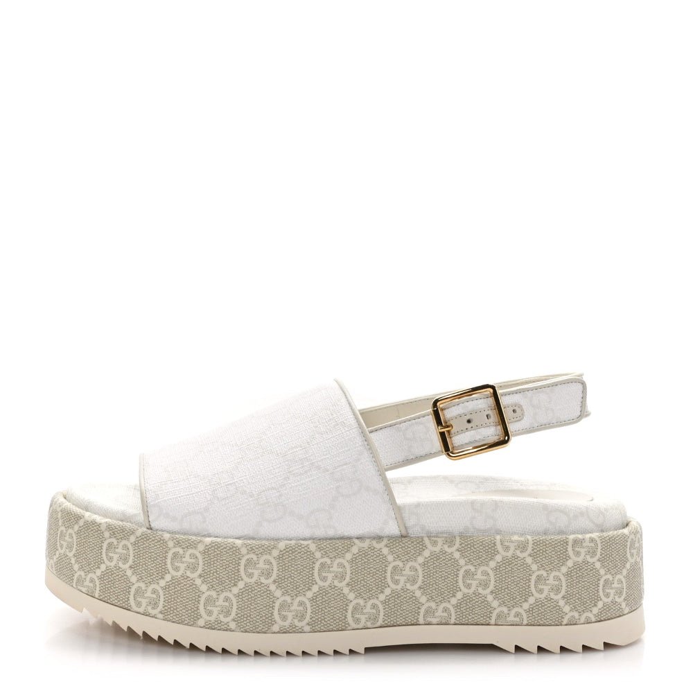 Gucci GG Supreme Monogram Granada Kid Platform Slingback Sandals