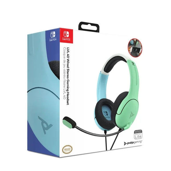 PDP AIRLITE Wired Headset: Blue & Green - Nintendo Switch