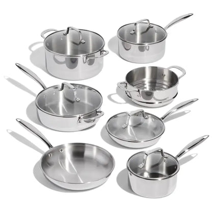 Lagostina Forte 12 Piece 3-Ply Clad Stainless Steel Cookware Set