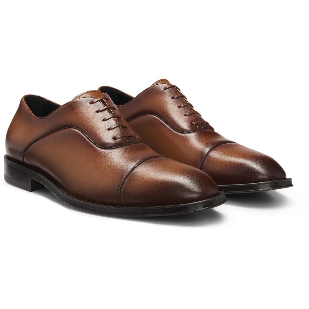 Hugo Boss Captoe Oxford Shoes - Smooth Leather Medium Brown