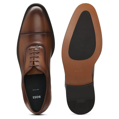 Hugo Boss Captoe Oxford Shoes - Smooth Leather Medium Brown