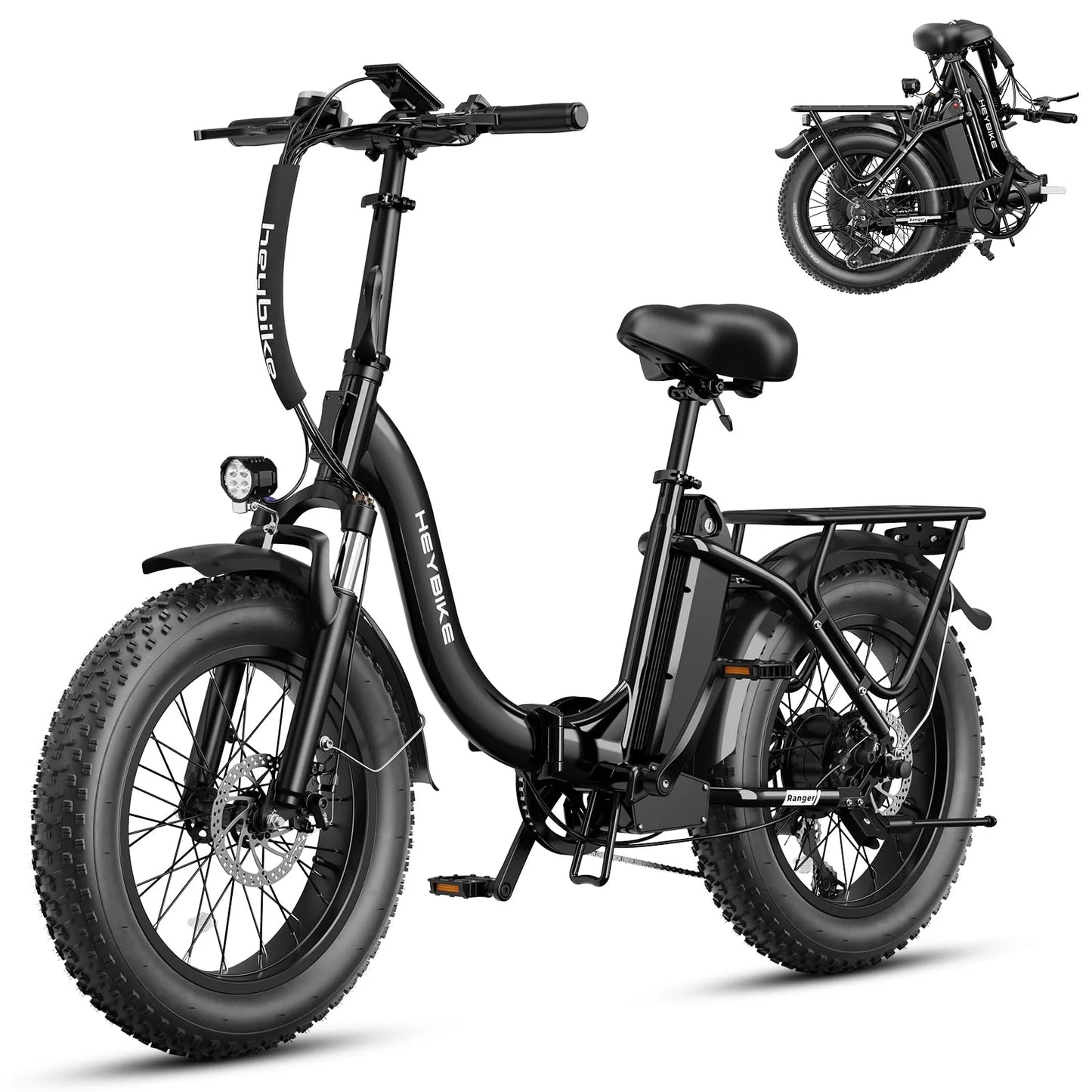 Heybike Ranger 2.0 Folding Fat Tire E-Bike (Black) - PICK UP ONLY