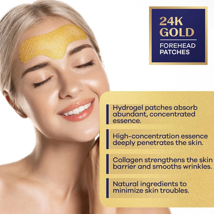 Jardient 24K Gold Collagen Forehead Wrinkle Patches: Facial patches with 12 Packs
